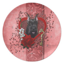 Valentines - Key to My Heart - Schnauzer Plate