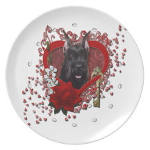 Valentines - Key to My Heart - Schnauzer Party Plate