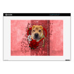 Valentines - Key to My Heart - Shar Pei Decal For Laptop