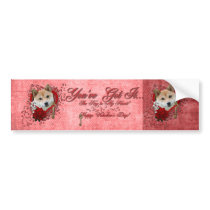 Valentines - Key to My Heart - Shiba Inu Bumper Stickers