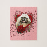 Valentines - Key to My Heart - Shih Tzu - Opal Jigsaw Puzzle