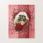 Valentines - Key to My Heart - Shih Tzu - Opal Jigsaw Puzzle