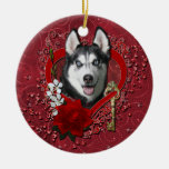 Valentines - Key to My Heart - Siberian Husky Ornament