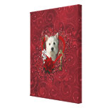 Valentines - Key to My Heart West Highland Terrier Canvas Print