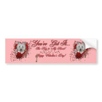 Valentines - Key to My Heart - Westie - Tank Bumper Stickers
