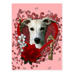 Valentines - Key to My Heart - Whippet Post Card