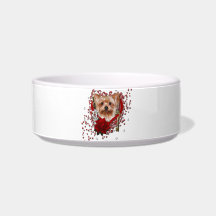 Valentines - Key to My Heart - Yorkshire Terrier Cat Water Bowls