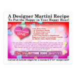 Valentine's Kiss Martini Recipe Postcard