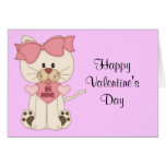 Valentine's Kitty with Be Mine Hearts Greeting Cards