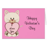 Valentine's Kitty with Heart Card