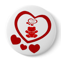 Valentine's Love Bear Button