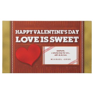 Valentine's Love Is Sweet Custom Message Chocolate 45 Piece Assorted Chocolate Box