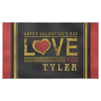Valentine's Love You Red & Black Custom Name 45 Piece Box Of Chocolates