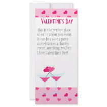 Valentine's Martinis- the Valentinis! rack cards