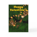 Valentine's Monkey holding heart cards