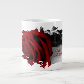 Valentine's Mug - Heart Black & White Love Extra Large Mugs