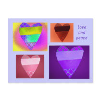 Valentine's Multicolor Digital Collage postcards