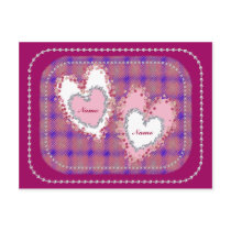 Valentines Petal Hearts scrapbook style postcards