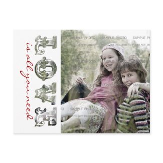 Valentines Photo Postcard | Love is all you need postcard
