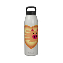 Valentine's Pig Bottle Water Bottle