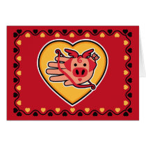 Valentine's Pig Cupid Cupig card