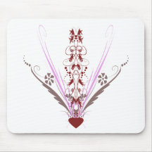 Valentines Pink Heart Art Mouse Pads