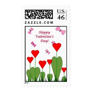 Valentines Postage Stamp with Matching Card stamp