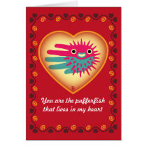 Valentine's Puffer Fish Card