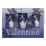 Valentines - Purple Reflective Valentine - Collie Greeting Cards