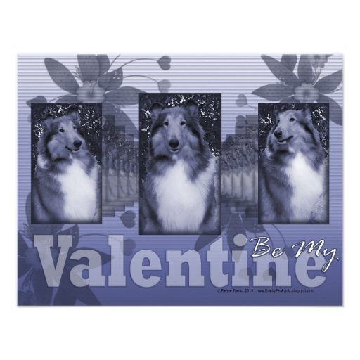 Valentines - Purple Reflective Valentine - Collie Personalized Invites