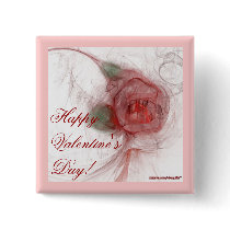VALENTINE'S ROSE ~ On White buttons