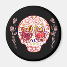 Valentines Sugar Skull Love Magnet