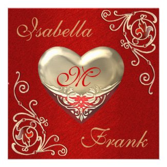 Valentines Wedding Invitation with Gorgeous Heart