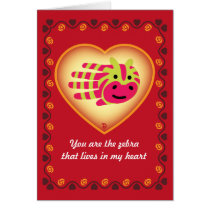 Valentine's Zebra card