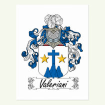 Valeriani Family Crest Postcard