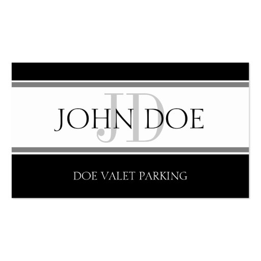 Valet Parking Stripe W/W Business Card