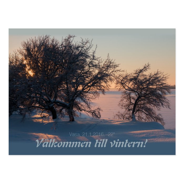 Välkommen till vintern! Vasa Vaasa Finland CC0828 Postcard