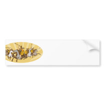 Valkyrie Riding Horse Retro Bumper Sticker