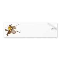 Valkyrie Riding Horse Retro Bumper Sticker