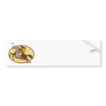 Valkyrie Riding Horse Retro Bumper Sticker