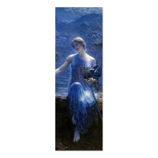 Valkyrie's Vigil Bookmark by Edward Robert Hughes Business Card Template (front side)