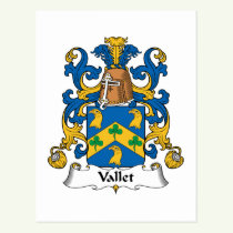 Vallet Family Crest Postcard