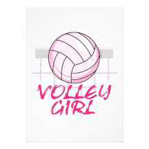 valley volley girl volleyball design personalized invitation
