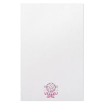 valley volley girl volleyball design custom stationery