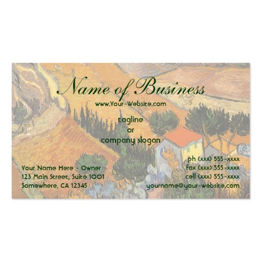 Valley with Ploughman From Above; Vincent van Gogh Business Cards