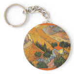 Valley with Ploughman From Above; Vincent van Gogh Keychain