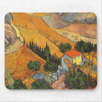 Valley with Ploughman From Above; Vincent van Gogh Mousepad