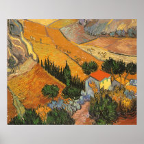 Valley with Ploughman From Above; Vincent van Gogh Print