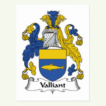 Valliant Family Crest Postcard
