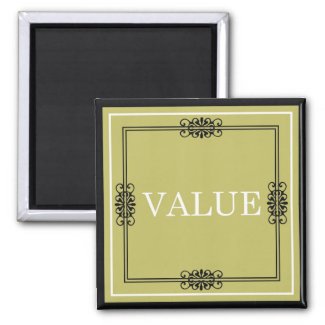 Value - One Word Quote For Motivation magnet